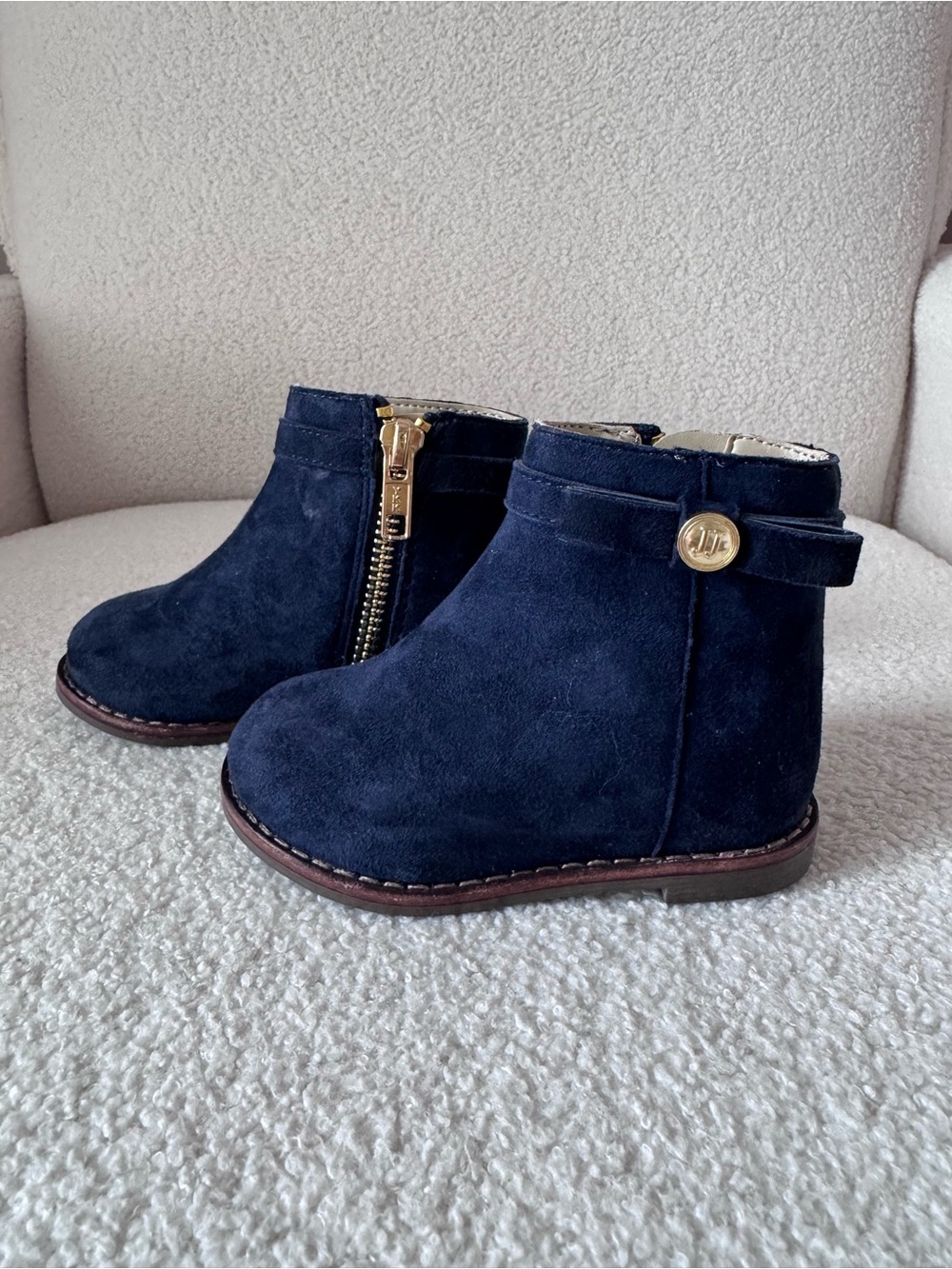 Janie and Jack Navy Suede Ankle Boots